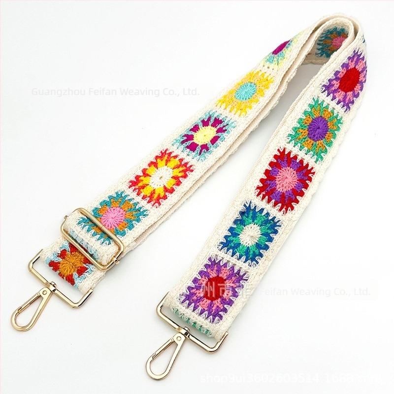 Čipkasti remen za torbu, širina 5 cm, etno-boho stil, podesiv i produživi