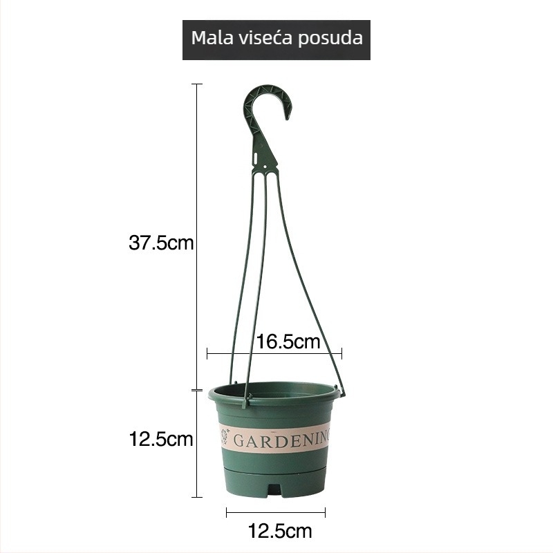 Viseći lonac za cvijeće, reciklirani plast, prozračan, otporan na deformacije, izdržljiv