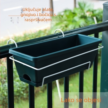 Plastična posuda za cvijeće za balkon, pravokutni dugački korito za cvijeće, nordijski stil, velika veličina, za kućnu upotrebu
