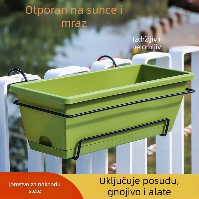 Plastična posuda za cvijeće za balkon, pravokutni dugački korito za cvijeće, nordijski stil, velika veličina, za kućnu upotrebu