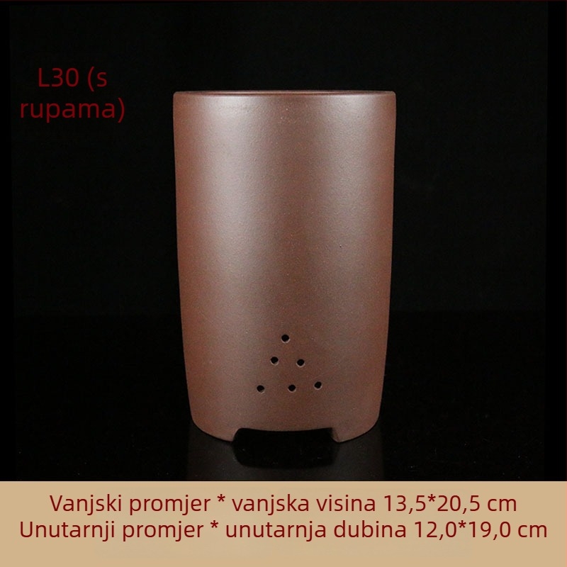 Saksija za orhideje od ljubičaste glinene mase, klasičan dizajn, različite veličine