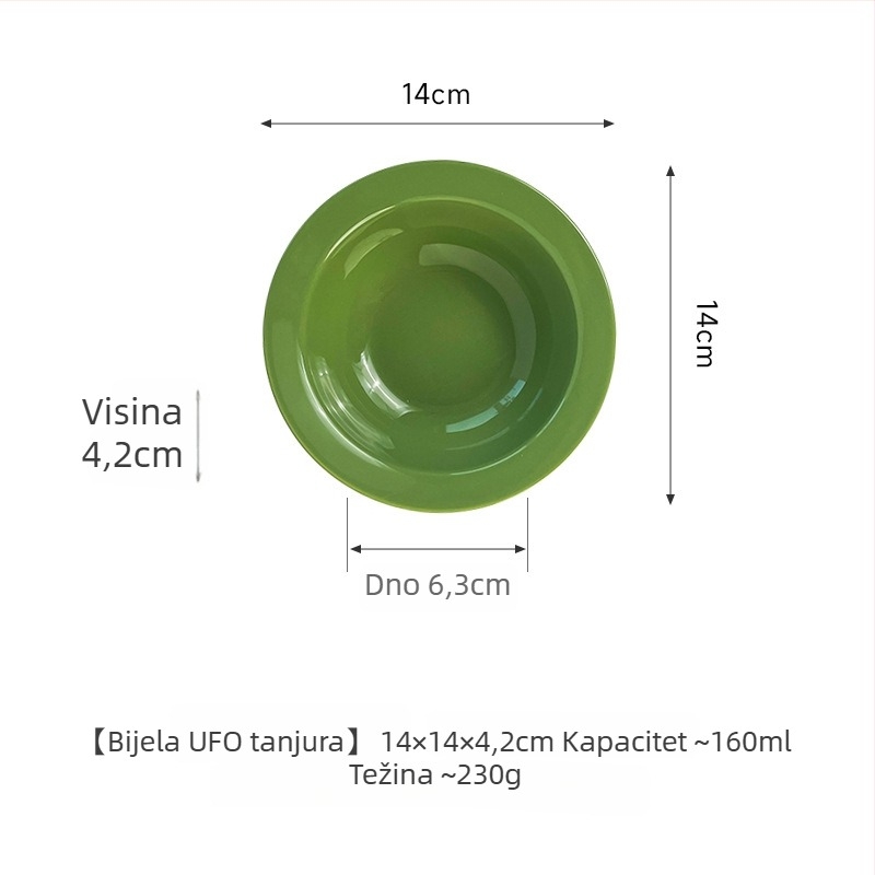 Keramička zdjelica za mačke u obliku letećeg tanjura s zaštitom ruba