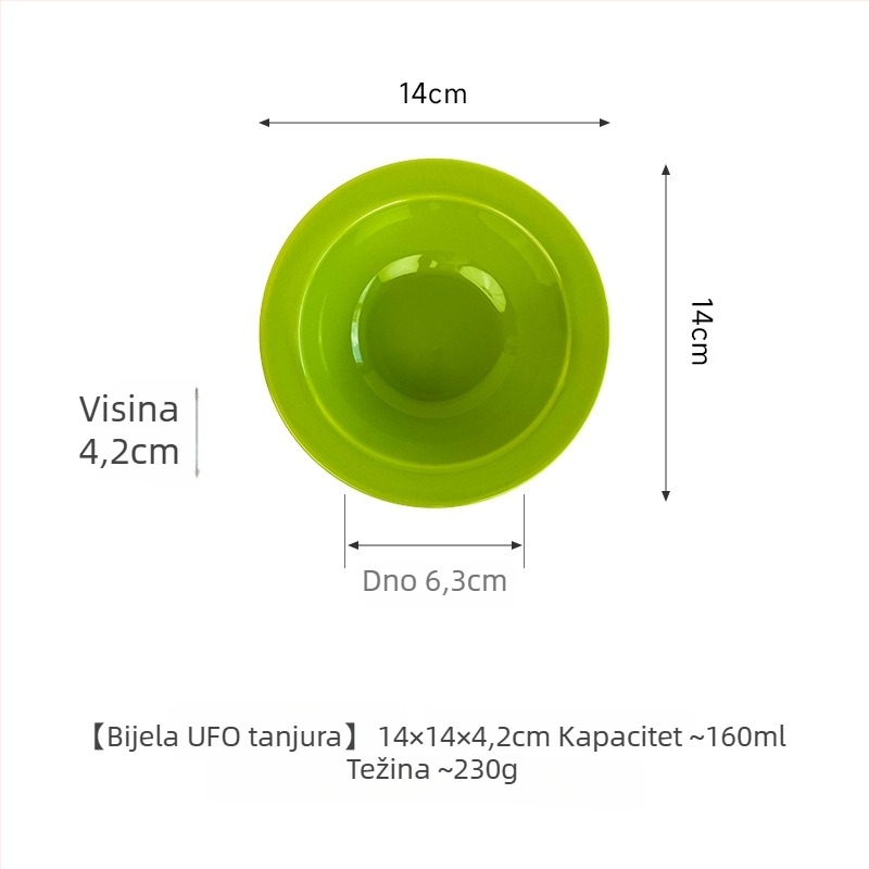 Keramička zdjelica za mačke u obliku letećeg tanjura s zaštitom ruba