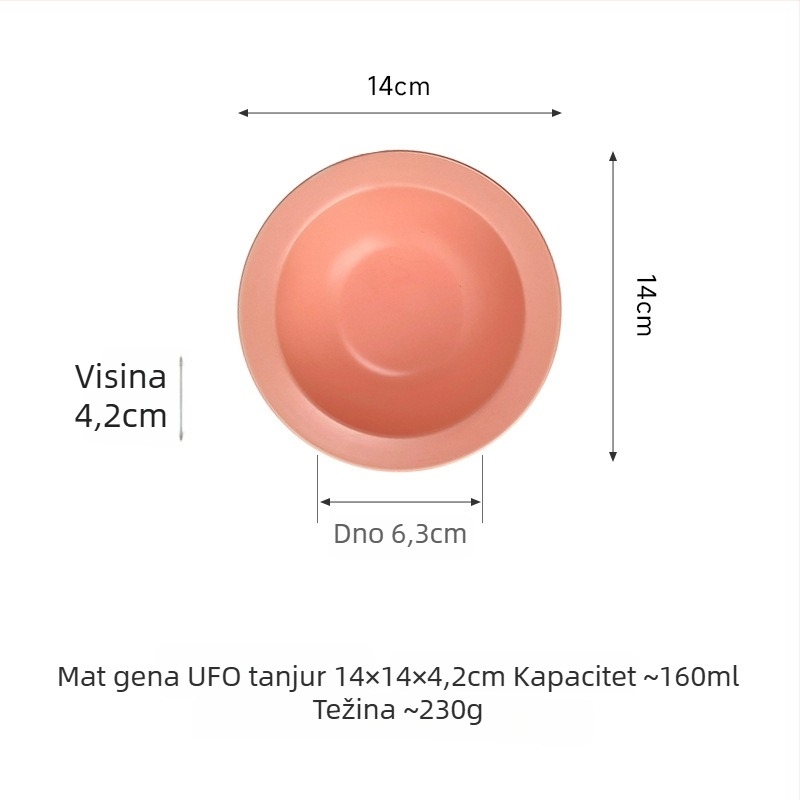 Keramička zdjelica za mačke u obliku letećeg tanjura s zaštitom ruba