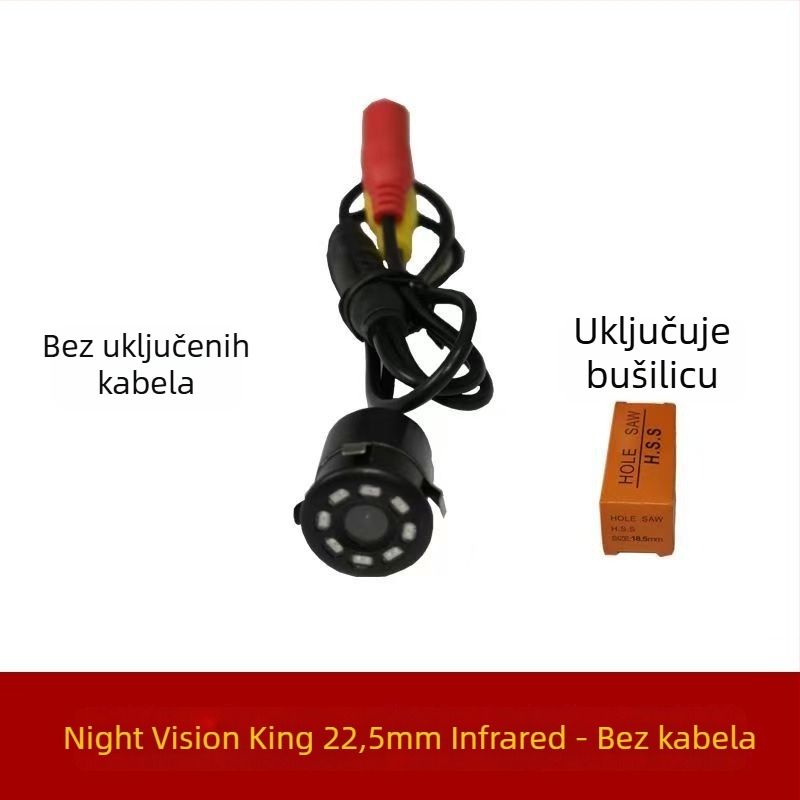 Kamera za retrovizor montirana na vozilu s infracrvenim noćnim vidom, CCD senzor, vodootporna, 12V napajanje