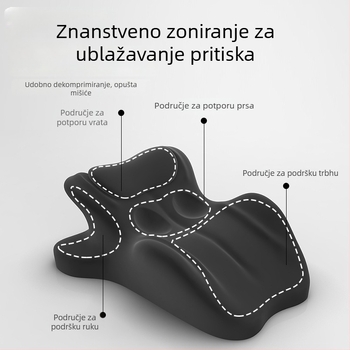Leptir oblikovana jastučnica za spavanje na trbuhu s memorijskom pjenom, navlaka od tkanine, jednofarbna, šivana