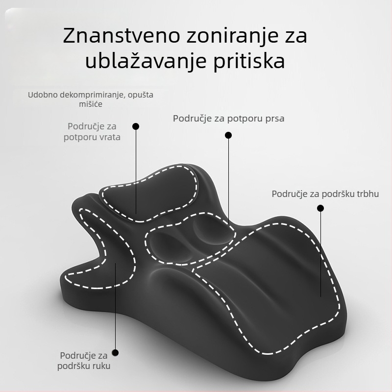 Leptir oblikovana jastučnica za spavanje na trbuhu s memorijskom pjenom, navlaka od tkanine, jednofarbna, šivana