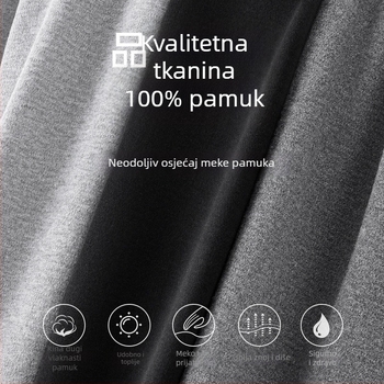 Muške termalne hlače od pamuka – debele, jednoslojni, 100% pamuk, jednobojne