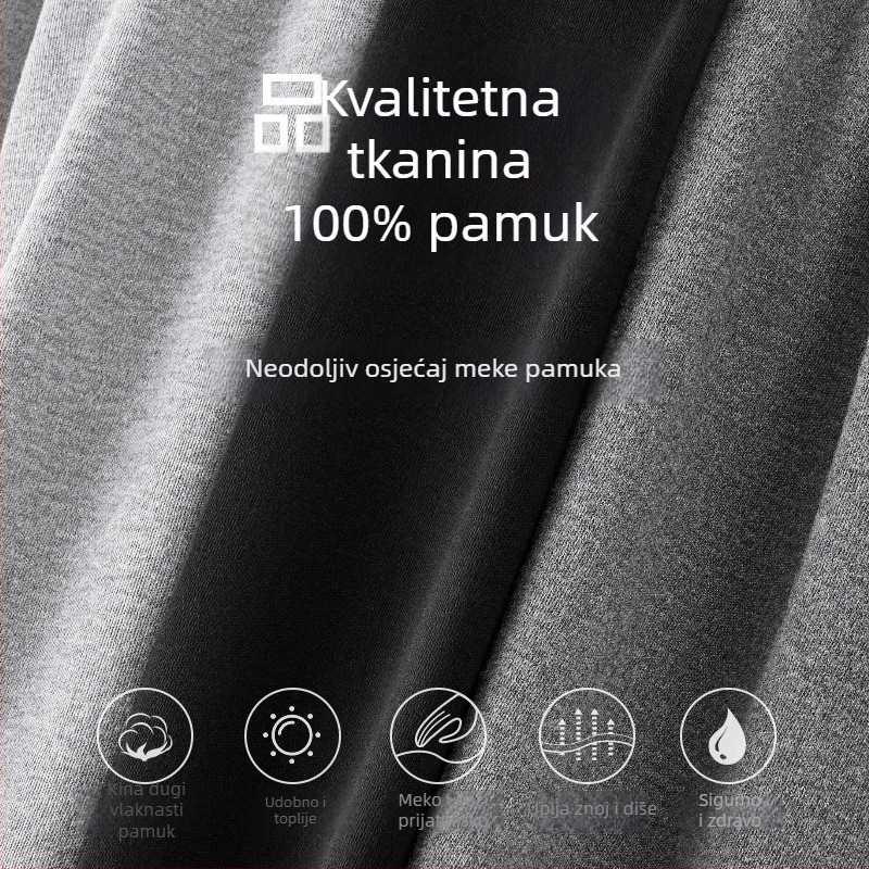 Muške termalne hlače od pamuka – debele, jednoslojni, 100% pamuk, jednobojne