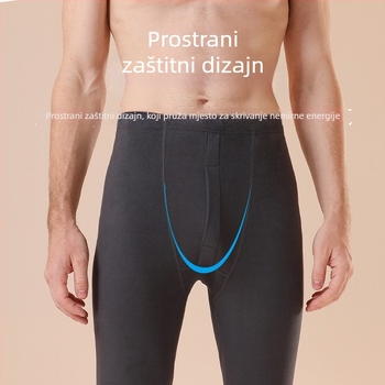 Muške bezšivne termalne hlače za zimu | Poliester; visok struk; gustoća tkanine 181-200 g/m2; zadržavaju toplinu