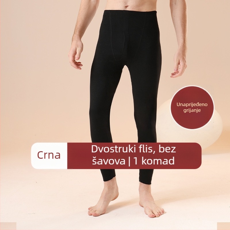 Muške bezšivne termalne hlače za zimu | Poliester; visok struk; gustoća tkanine 181-200 g/m2; zadržavaju toplinu