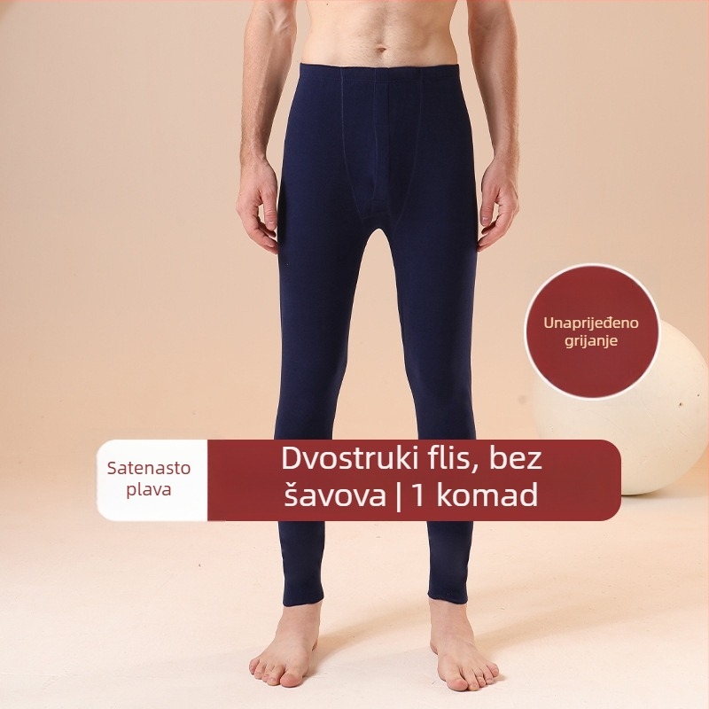 Muške bezšivne termalne hlače za zimu | Poliester; visok struk; gustoća tkanine 181-200 g/m2; zadržavaju toplinu