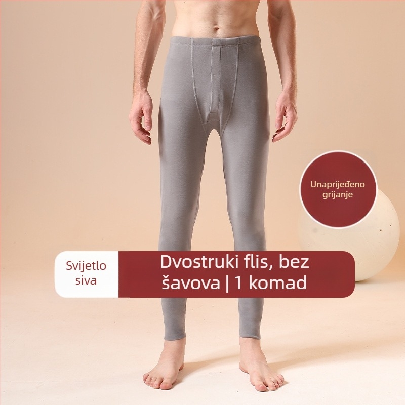 Muške bezšivne termalne hlače za zimu | Poliester; visok struk; gustoća tkanine 181-200 g/m2; zadržavaju toplinu