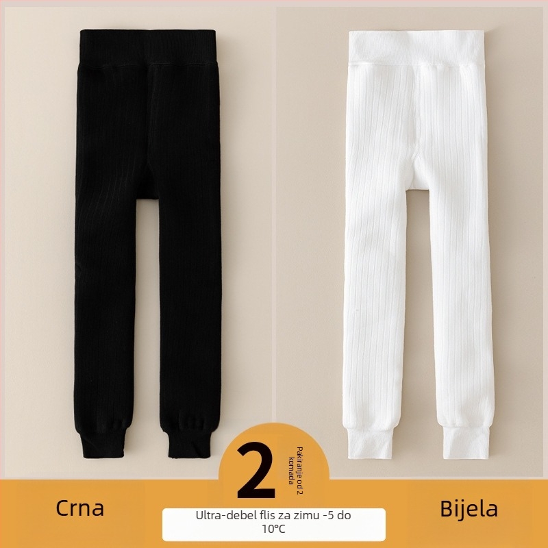Dječje tajice s flisom iznutra, debeli zimski pamučni legging za djecu 3–8 godina