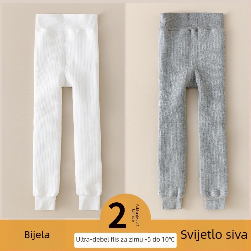 Dječje tajice s flisom iznutra, debeli zimski pamučni legging za djecu 3–8 godina