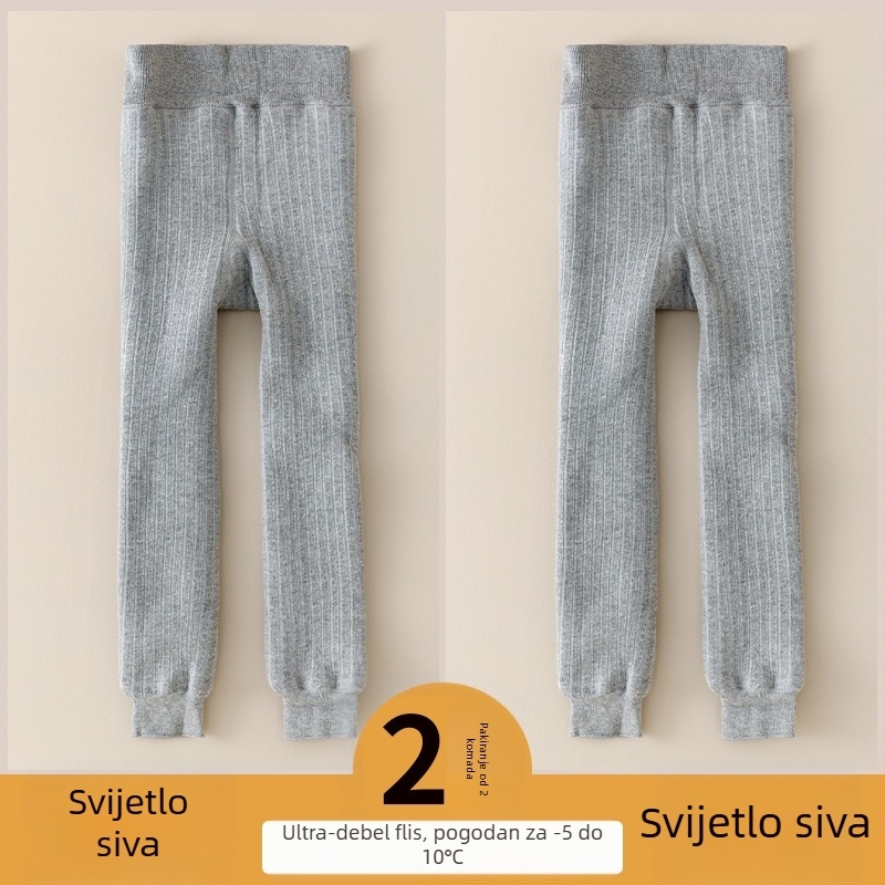 Dječje tajice s flisom iznutra, debeli zimski pamučni legging za djecu 3–8 godina