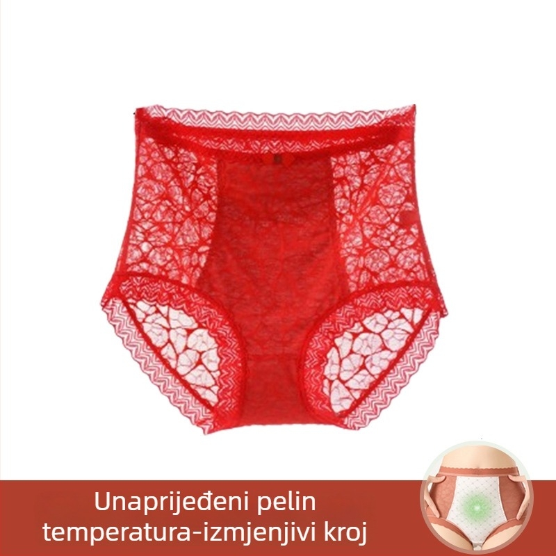Ženske gaćice s visokim strukom za oblikovanje abdomena, čipka, 100% pamuk, visoka elastičnost, seksi i slatko, novi model
