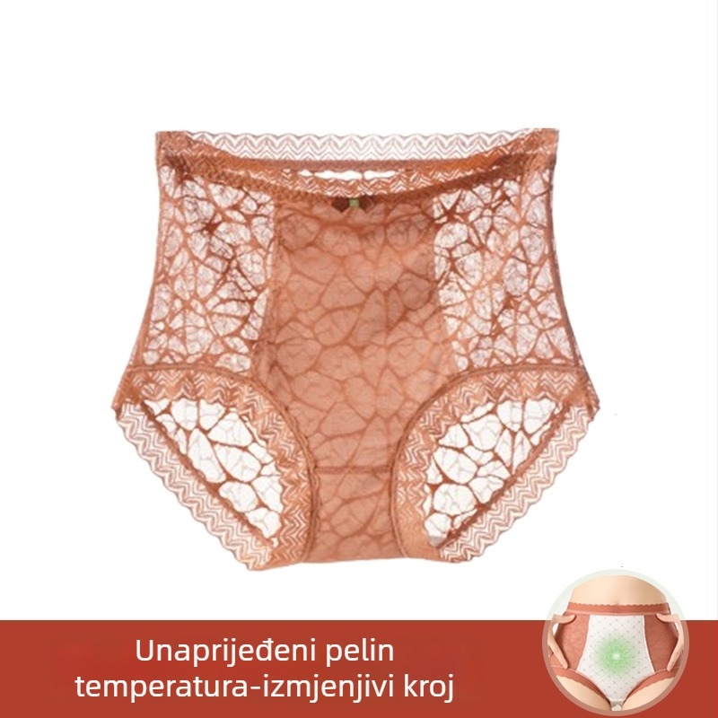 Ženske gaćice s visokim strukom za oblikovanje abdomena, čipka, 100% pamuk, visoka elastičnost, seksi i slatko, novi model