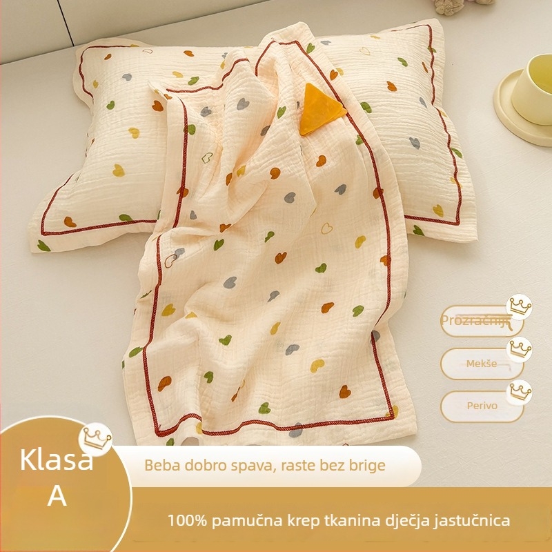 Dječja navlaka za jastuk od 100% pamuka, dvostruki sloj vlakna, crtani motiv, veličina 30×50 cm.