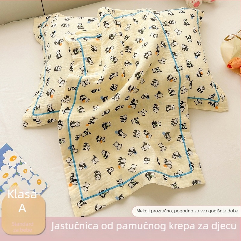Dječja navlaka za jastuk od 100% pamuka, dvostruki sloj vlakna, crtani motiv, veličina 30×50 cm.