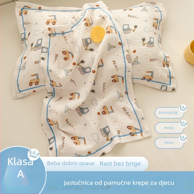 Dječja navlaka za jastuk od 100% pamuka, dvostruki sloj vlakna, crtani motiv, veličina 30×50 cm.