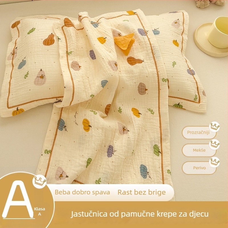 Dječja navlaka za jastuk od 100% pamuka, dvostruki sloj vlakna, crtani motiv, veličina 30×50 cm.