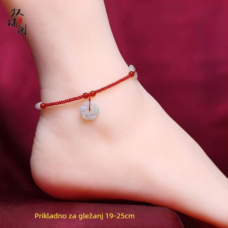 Nefritova anklet za gležanj, stil online zvijezde, motiv životinjskog zodijaka, zima 2023