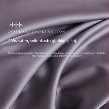 Fitted sheet set od dugog pamuka s zaštitom madraca, protuklizni pokrov, 3-djelni set, jednobojan, twill tkanina, reaktivno bojanje