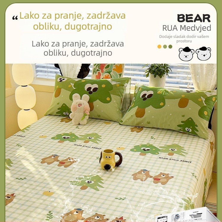 Navlaka za posteljinu s karikaturnim motivom, 100% pamuk, twill tkanina, reaktivno bojanje, za sve sezone