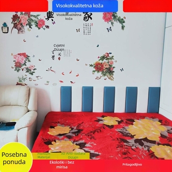 Dječja zaštitna meka zidna podloga s tatami pozadinom, samoljepljiva — PVC materijal, crtani stil, jednobojni uzorak, prilagodljivo, pogodna za dnevni boravak, spavaću sobu, vanjske prostore i restoran