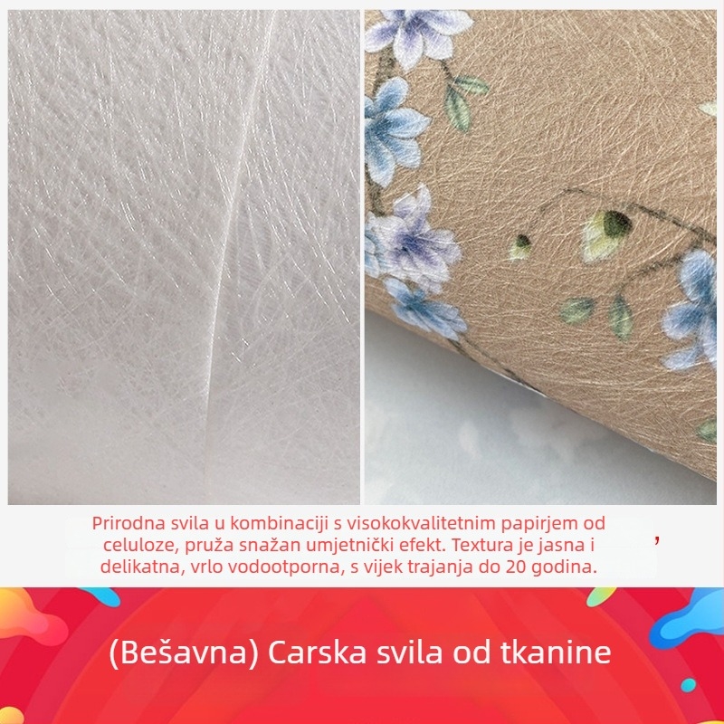 Zidna tapeta – Francuski stil s jelena iz šume, lukasti mural, sintetička vlakna, 3-slojna kompozicija