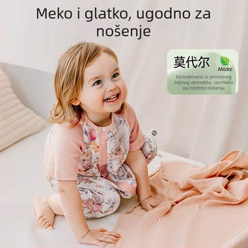 Dječji spavaći vreć za proljeće i ljeto, bambus-pamučna gazirana tkanina, s odvojenim nogama, za sve sezone