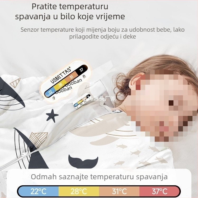 Dječji spavaći vreć za jesen i zimu, debeli model, za novorođenčad i djecu, regulacija temperature, univerzalni, kašmir punilo, vanjska tkanina 100% pamuk