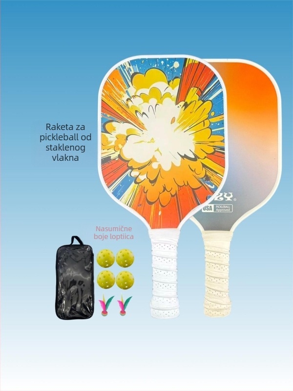 Fiberglass pickleball reketa s opcijom ispisa logotipa (Materijal: Fiberglass; Marca: Blue Power; Težina: 220 g)