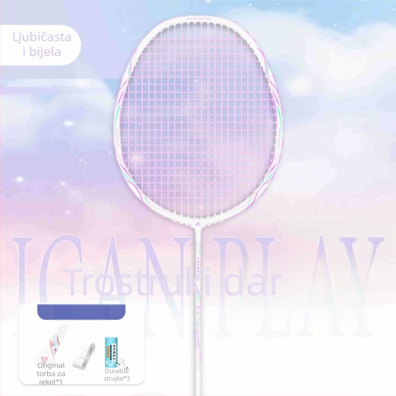 Raketa za badminton s karbonskim okvirom (težina 85-89 g; držač G5; direktan udarac; srednja tvrdoća šipke)