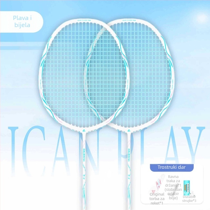 Raketa za badminton s karbonskim okvirom (težina 85-89 g; držač G5; direktan udarac; srednja tvrdoća šipke)