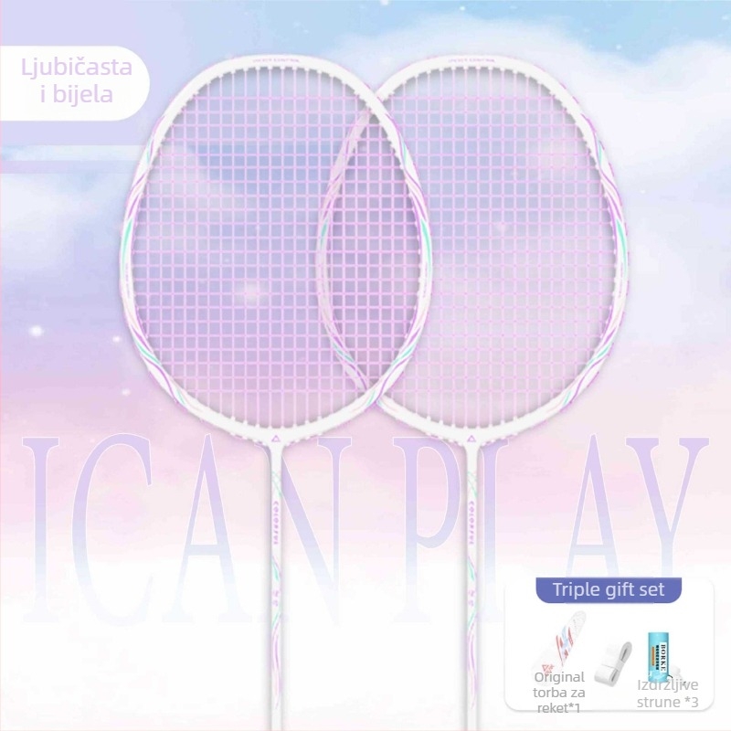 Raketa za badminton s karbonskim okvirom (težina 85-89 g; držač G5; direktan udarac; srednja tvrdoća šipke)