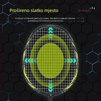 YImiba badminton reketa, potpuno karbonska, 30T konfiguracija, najlonske žice, težina 80–84 g, sveobuhvatna izvedba