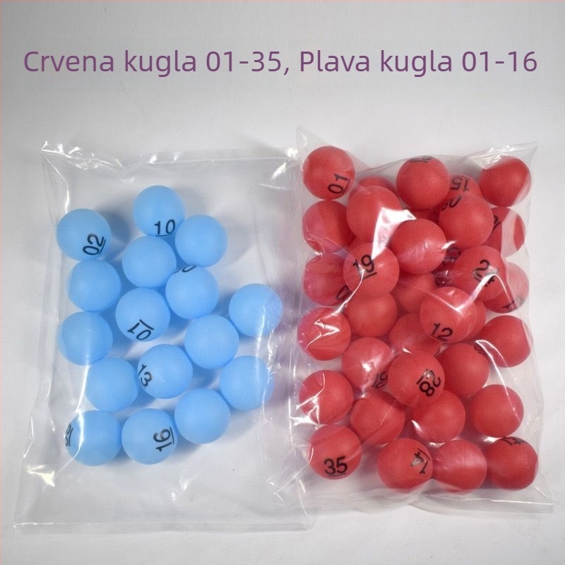Set lopti za stolni tenis s brojevima, bez šavova — marka Unique, materijal PP