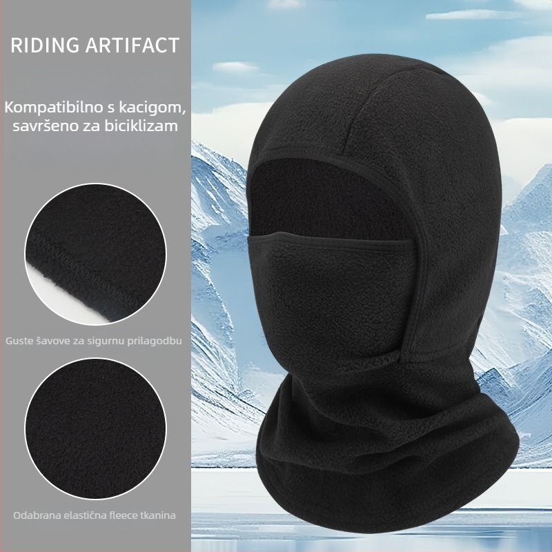 Maska za vožnju od polar fleece-a, unisex, prilagodljiva obrada, zimska zaštita lica