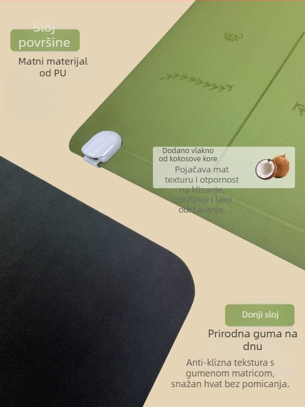 Grafen grijana joga podloga, PU+guma, protuklizna, 5 mm, 3500 g