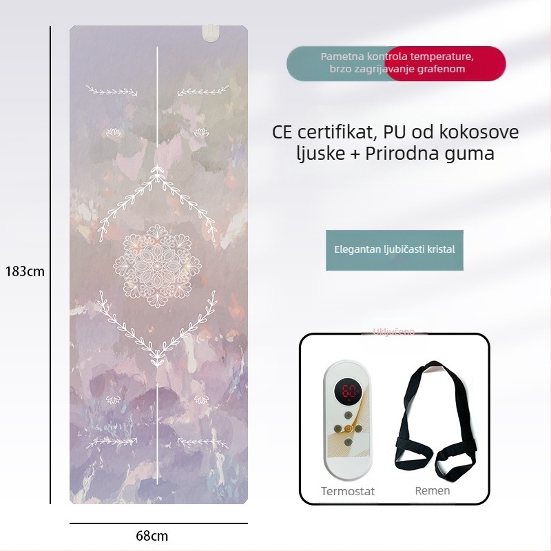Grafen grijana joga podloga, PU+guma, protuklizna, 5 mm, 3500 g
