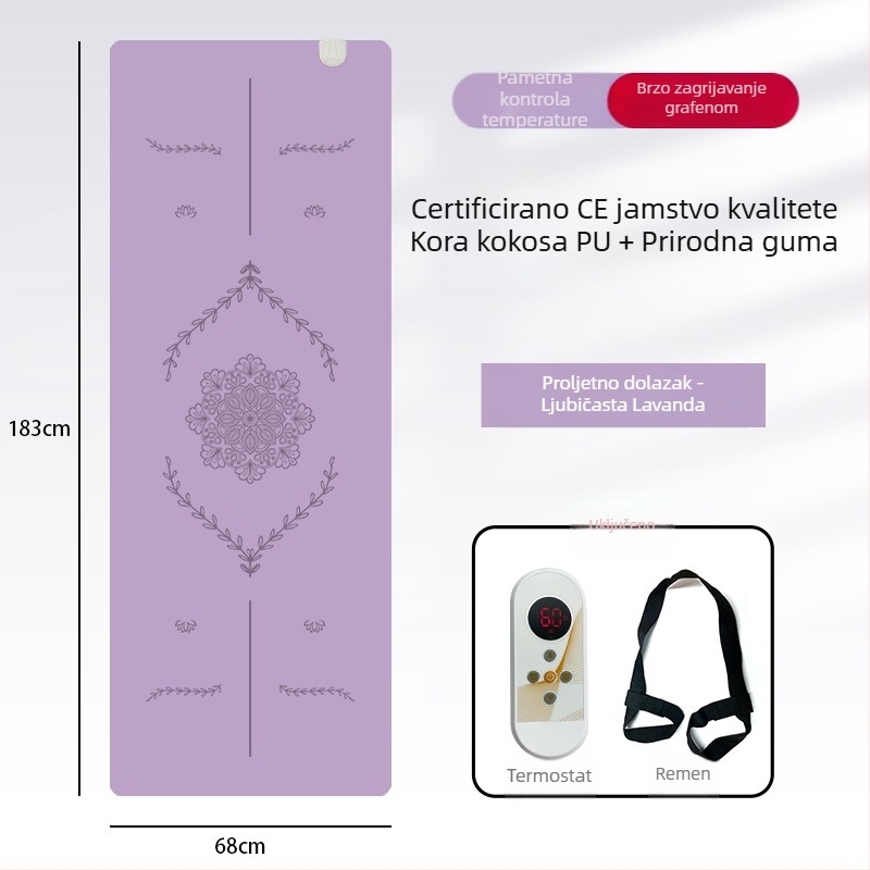 Grafen grijana joga podloga, PU+guma, protuklizna, 5 mm, 3500 g