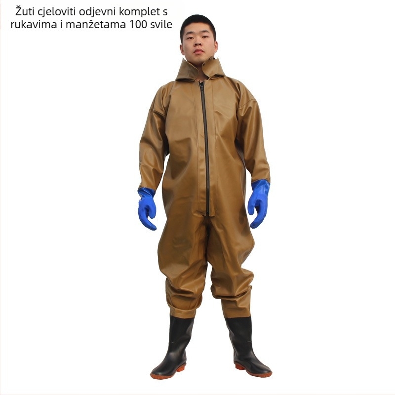 Cjelovito vodootporne hlače za hodanje u vodi za ribolov – PVC pleteni materijal, brzo sušenje, otporne na habanje, vjetroodporne, otporne na kiseline i lužine, model HXE009