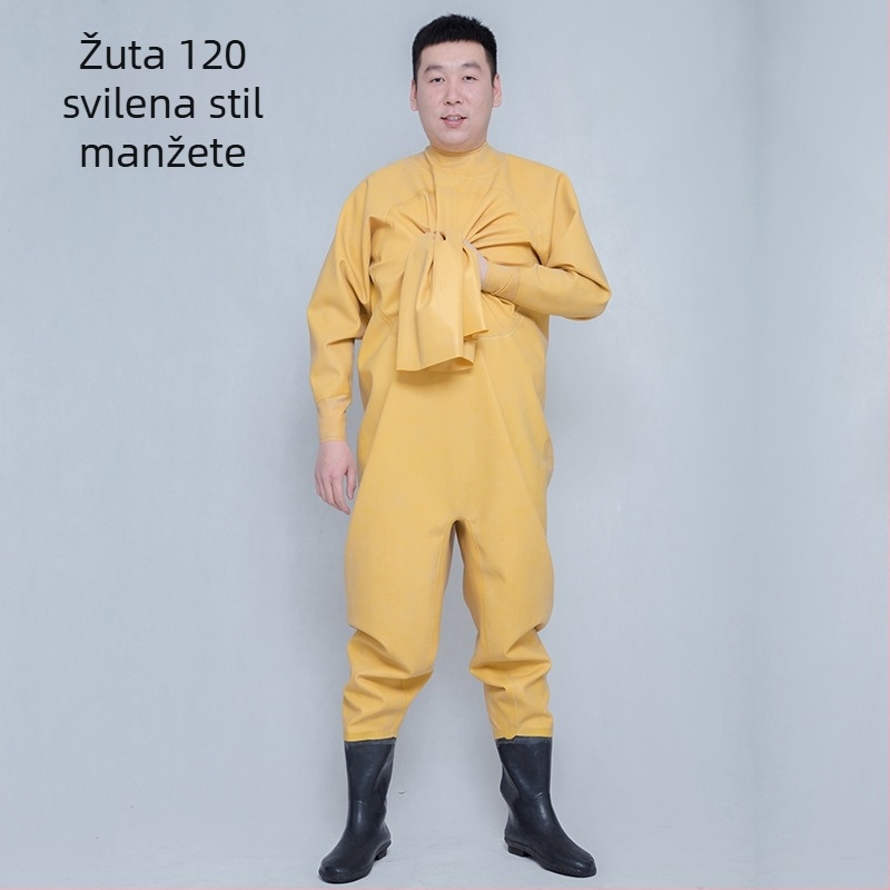 Gumene ribarske hlače, potpuno pokriće tijela, 0 džepova, bez prsluka