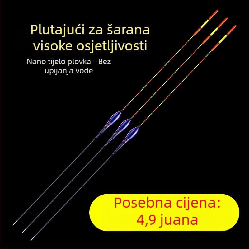 Karp plovak za ribolov s debelim, upečatljiv dizajn, otporan na vjetar i anti-drift, nano plovak, visoka osjetljivost za ledeni ribolov u plitkim i dubokim vodama