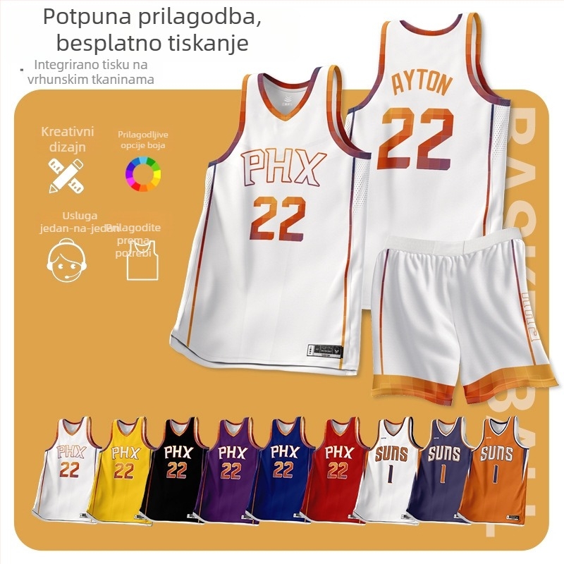 Muški košarkaški komplet, poliester smjesa za sve sezone, digitalni otisak retro stila, podstava 50% poliester