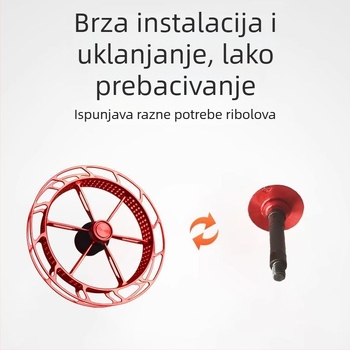 Spinning kolut za ribolov s ultra laganim metalnim diskom, jednostavna ugradnja, mehanizam protiv skakanja linije, ručni dijal, težina 40 g