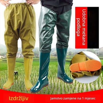 Unisex čizme za kišu s visokim vratom, gornji dio od pamuka, PVC đon, protuklizne