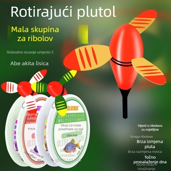 Set ribolovne linije za potok s brzim otpuštanjem rotirajućeg plovka i unaprijed zavezanih udica – karbonsko-plastična žica, 1 m dužine